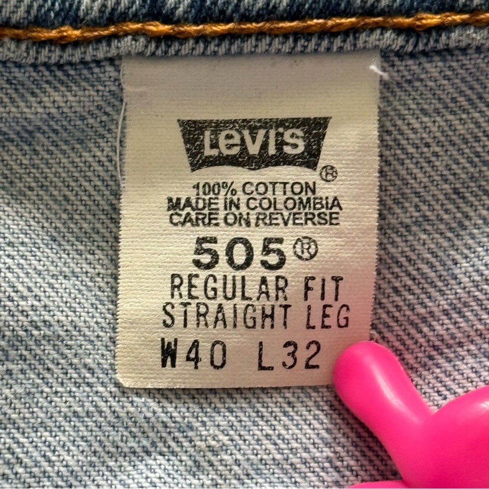 Vintage Levi's 505 Straight Leg Jeans W40 L32 Distressed 100% Cotton Grunge - Picture 10 of 10